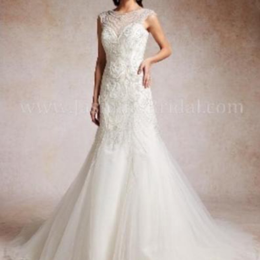 Jasmine Illusion Neckline Wedding Dress.